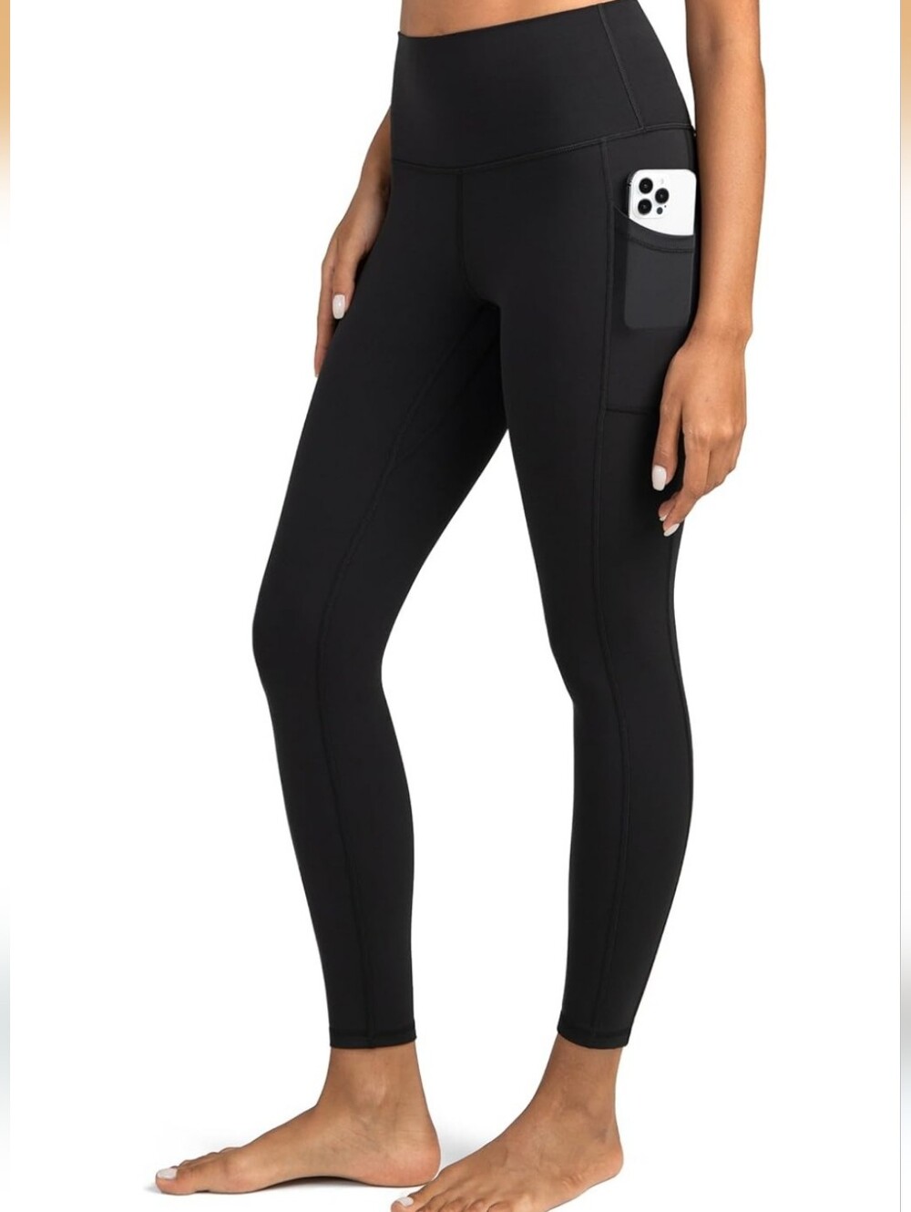 Colorfulkoala Navy & Black High Waisted Yoga Pants 7/8 Length with Pockets